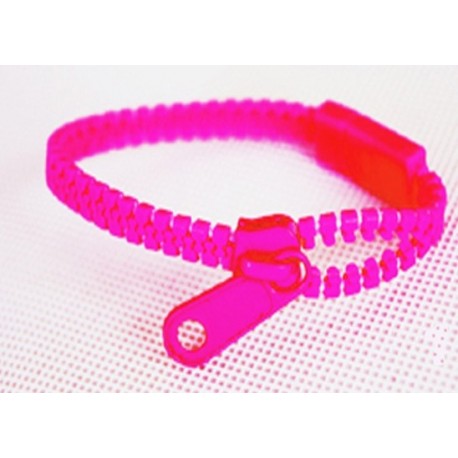 Neon Pink Zipper Bracelet