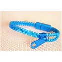 Neon Medium Blue Zipper Bracelet