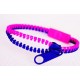Two-Tone Pink and Dark Blue Zipper Bracelet
