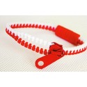 Two-Tone White and Red Zipper Bracelet
