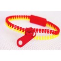 Two-Tone Red and Yellow Zipper Bracelet