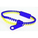 Two-Tone Blue and Yellow Zipper Bracelet