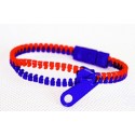Two-Tone Red and Dark Blue Zipper Bracelet