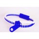 Two-Tone White and Blue Zipper Bracelet
