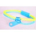 Two-Tone Light Blue and Light Green Zipper Bracelet