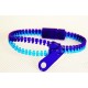 Two-Tone Medium Blue and Purple Zipper Bracelet