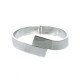 Metal Hinge Bracelet With Overlap Front - Silver