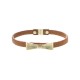 Adorable Bow-Tie Faux Leather Bracelet With Magnetic Closure - Brown