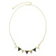 Textured Triangle Link Necklace - Gold/Gunmetal