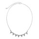 Textured Triangle Link Necklace - Silver