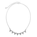 Textured Triangle Link Necklace - Silver