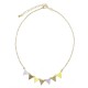 Textured Triangle Link Necklace - Gold/Yellow