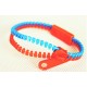 Two-Tone Medium Blue and Orange Zipper Bracelet