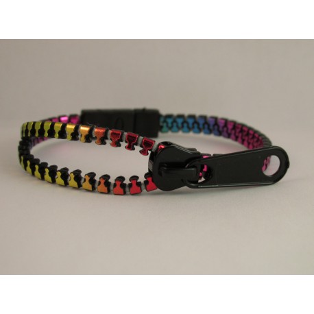 Neon Rainbow Zipper Bracelet