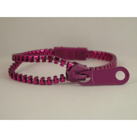 Metallic Light Purple Zipper Bracelet