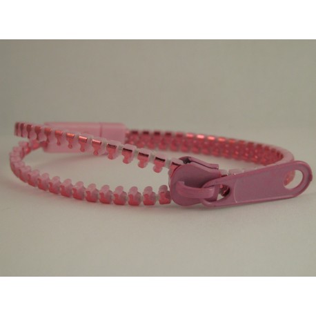Metallic Pink Zipper Bracelet