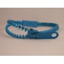 Metallic Medium Blue Zipper Bracelet