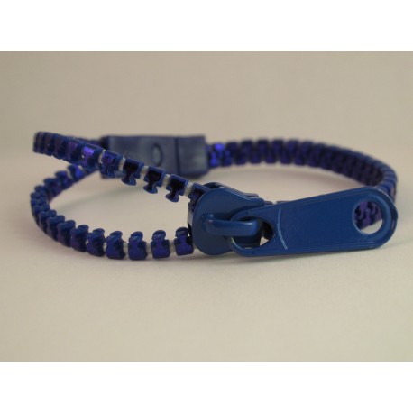 Metallic Blue Zipper Bracelet