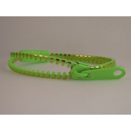 Metallic Light Green Zipper Bracelet