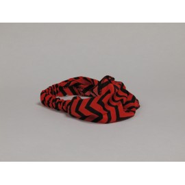 Tomato Red / Black Chevron Headband