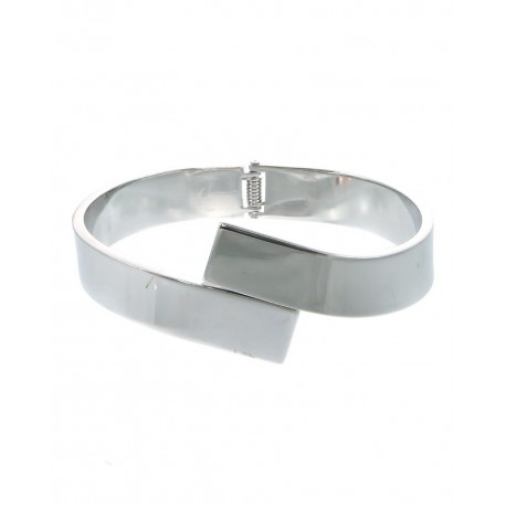 Metal Hinge Bracelet With Overlap Front - Silver - Love That Accessory, LLC