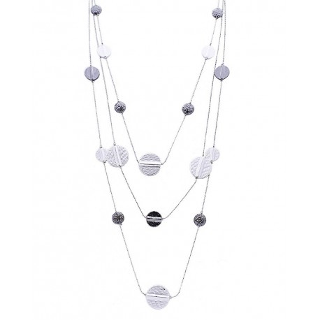 Hammered Metal Multi Layered Necklace - Love That Accessory, LLC